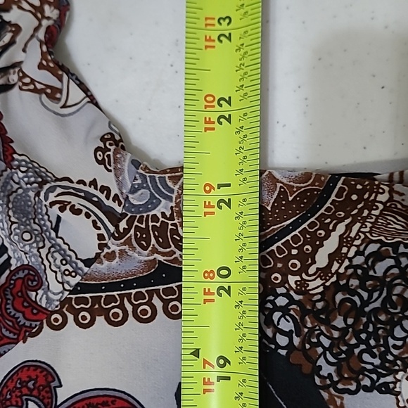 Ava James paisley boho top with velour details & bell sleeves size XL - Picture 7 of 9